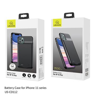 Повербанк-кейс USAMS Battery Case для iPhone 11 Pro Max US-CD112 |4500mAh|, Черный