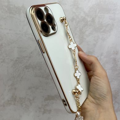 Чехол с цепочкой для iPhone 13 Shine Bracelet Strap White
