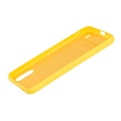 Чехол для Samsung Galaxy A01 (A015) Silicone Full желтый c закрытым низом и микрофиброю
