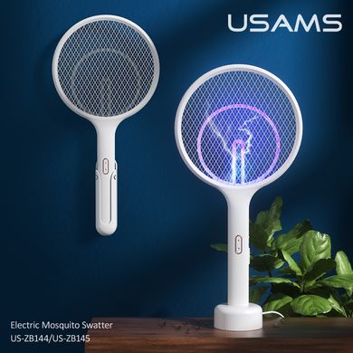 Електрична мухобійка USAMS Electric Mosquito Swatter US-ZB165 (Base+Wall Support Design) / White