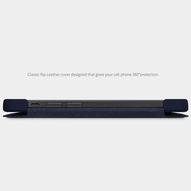 Кожаный чехол (книжка) Nillkin Qin Series для Apple iPhone 12 mini (5.4") (Синий)