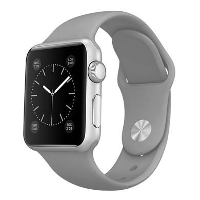 Силиконовый ремешок для Apple watch 38mm / 40mm (Серый / Mist Blue)