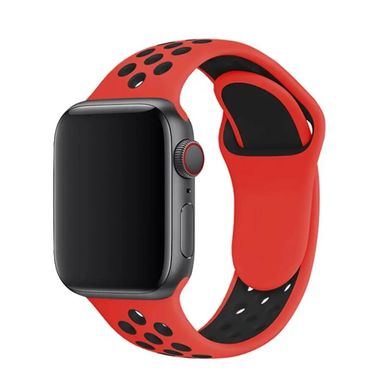 Силиконовый ремешок Sport Nike+ для Apple watch 38mm / 40mm Red-Black