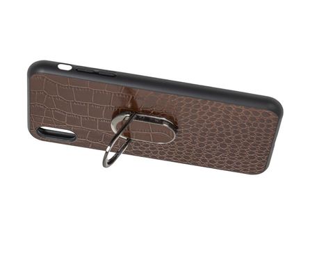 Чехол для iPhone Xs Max Genuine Leather Croco коричневый