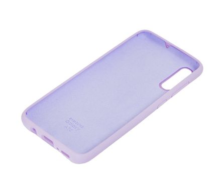 Чехол для Samsung Galaxy A70 (A705) Silicone Full светло-фиолетовый с закрытым низом и микрофиброй