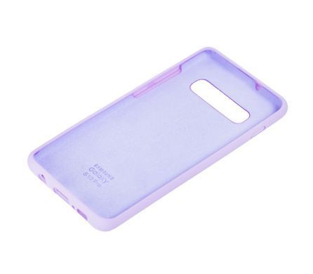 Чехол для Samsung Galaxy S10 Plus (G975) Silicone Full светло-фиолетовый c закрытым низом и микрофиброю