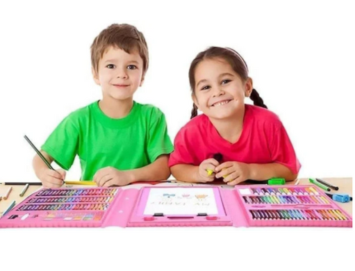Набір для дитячої творчості у валізі з 208 предметів "Чемодан творчості" Рожевий