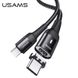 Кабель USAMS магнитный Type-C To Type-C Fast Charge Magnetic Data Cable US-SJ466 U58 |1.5m, 100W PD, 5A| Black, Black