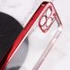 Прозрачный силиконовый чехол глянцевая окантовка Full Camera для Apple iPhone 13 Pro (6.1"") Красный