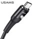 Кабель USAMS магнитный Type-C To Type-C Fast Charge Magnetic Data Cable US-SJ466 U58 |1.5m, 100W PD, 5A| Black, Black