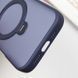 TPU+PC чохол Metal Buttons with MagSafe Colorful HQ Ring для Apple iPhone 16 Pro Max (Dark Blue)
