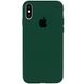 Чохол silicone case for iPhone XS Max з мікрофіброю і закритим низом Forest green