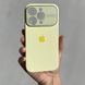 Чехол для iPhone 11 Silicone case AUTO FOCUS + стекло на камеру Yellow