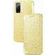 Кожаный чехол книжка GETMAN Mandala (PU) для Samsung Galaxy S20 FE (Желтый)