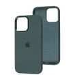 Чехол для iPhone 12 / 12 Pro Silicone Case Full (Metal Frame and Buttons) с металической рамкой и кнопками Forest Green