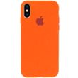 Чехол silicone case for iPhone X/XS с микрофиброй и закрытым низом Apricot