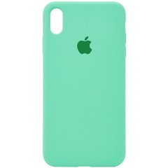 Чехол для Apple iPhone XR (6.1"") Silicone Case Full с микрофиброй и закрытым низом Зеленый / Spearmint