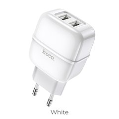 Адаптер мережевий HOCO Highway dual port charger C77A | 2USB, 2.4A | white