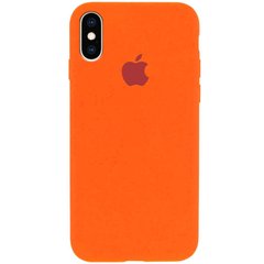Чехол silicone case for iPhone X/XS с микрофиброй и закрытым низом Apricot