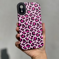 Чехол для iPhone XR Rubbed Print Silicone Pink leopard