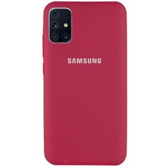 Чехол для Samsung Galaxy M31s (M317) Silicone Full Вишневый / Rose Red c закрытым низом и микрофиброю