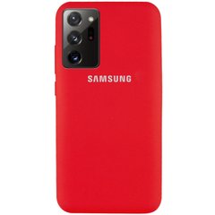 Чехол для Samsung Galaxy Note 20 Ultra Silicone Full (Красный / Red) с закрытым низом и микрофиброй