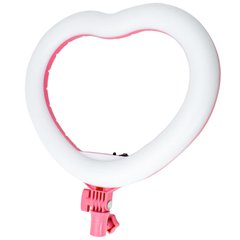 Кільцева лампа Heart, d-12, 33см (Рожевий)