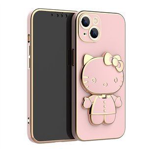Чохол для iPhone 14 Plus Hello Kitty + дзеркало Pink
