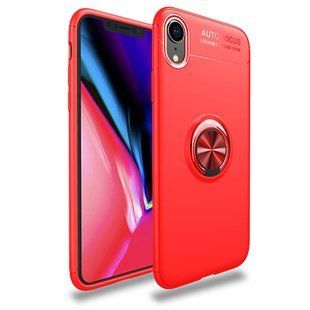 TPU чохол Deen ColorRing під магнітний тримач (opp) для Apple iPhone XR (6.1 "") Червоний / Червоний