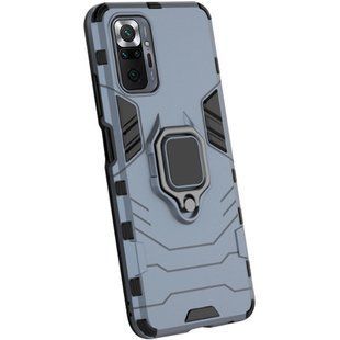 Ударопрочный чехол Transformer Ring for Magnet для Xiaomi Redmi Note 10 Pro Серый / Metal slate