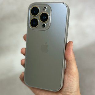 Чехол для iPhone 14 Pro Max AG Titanium case с микрофиброй Silver Grey