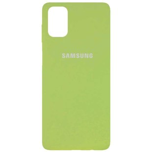 Чехол для Samsung Galaxy M51 Silicone Full Мятный / Mint с закрытым низом и микрофиброй