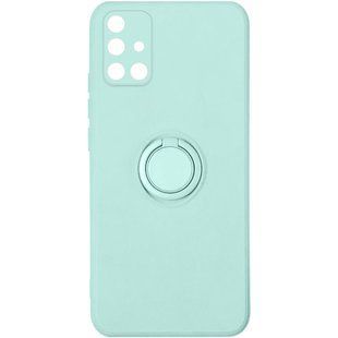 Чехол TPU Candy Ring Full Camera для Samsung Galaxy A71 (Бирюзовый / Ice Blue)