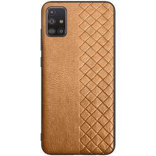Шкіряна накладка WeaveSide (PU) для Samsung Galaxy M31s Коричневий