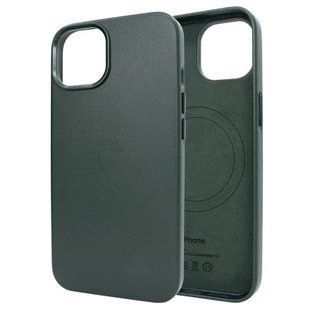 Кожаный чехол Leather Case with MagSafe для Apple iPhone 13 Pro Темно - зеленый / Forest Green