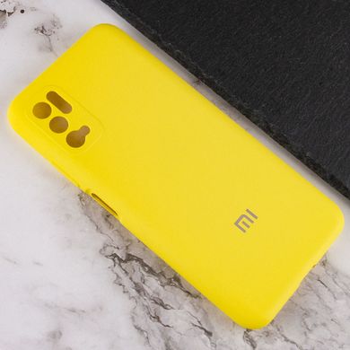 Чехол Silicone Cover Full Camera (AA) для Xiaomi Redmi Note 10 5G / Poco M3 Pro Желтый / Yellow