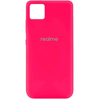 Чохол для Realme C11 Silicone Full з закритим низом і мікрофіброю Рожевий / Barbie pink