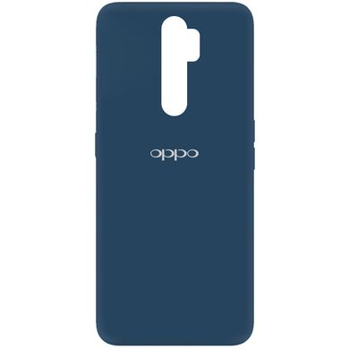Чехол для Oppo A5 (2020) / Oppo A9 (2020) Silicone Full с закрытым низом и микрофиброй Синий / Navy blue