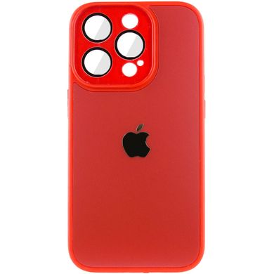 Чехол для iPhone 11 Pro Max Стеклянный матовый + стекло на камеру с микрофиброй TPU+Glass Sapphire Midnight Red