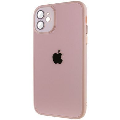 Чехол для iPhone 11 Стеклянный матовый + стекло на камеру с микрофиброй TPU+Glass Sapphire Midnight Pink