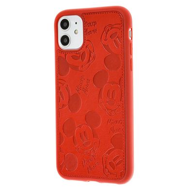 Чехол для iPhone 11 Mickey Mouse leather красный