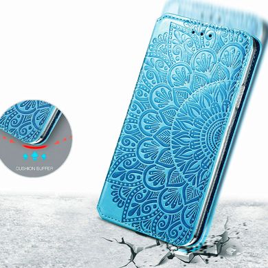Кожаный чехол книжка GETMAN Mandala (PU) для Samsung Galaxy M51 (Синий)