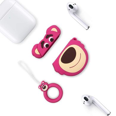 Силиконовый футляр Disney series для наушников AirPods + кольцо (Лотсо / Розовый)