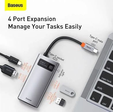 USB - Type C хаб 4 in 1 Baseus Metal Gleam Series USB-C to USB 3.0 + USB 2.0 + HDMI + PD