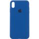 Чехол silicone case for iPhone XS Max с микрофиброй и закрытым низом Navy Blue