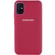 Чохол для Samsung Galaxy M31s (M317) Silicone Full Вишневий / Rose Red з закритим низом і мікрофіброю