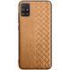 Кожаная накладка WeaveSide (PU) для Samsung Galaxy M31s Коричневый