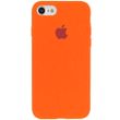 Чохол silicone case for iPhone 7/8 з мікрофіброю і закритим низом Помаранчевий / Apricot