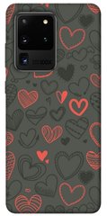 Чехол для Samsung Galaxy S20 Ultra PandaPrint Милые сердца паттерн