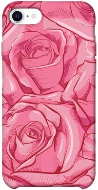Чехол для Apple iPhone SE (2020) PandaPrint Розы карандашом цветы